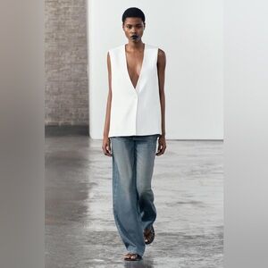 ZARA WHITE VENTED VEST